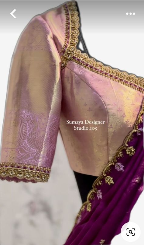 Border Blouse Sleeves Design Latest, Simply Blouse Designs, Latest Aari Work Blouse Designs 2024, Hands Blouse Designs Latest, Half Hands Blouse Designs, Stylish Blouse Design Unique Back, Long Sleeve Blouse Designs, Aari Blouses, Sarees Blouse