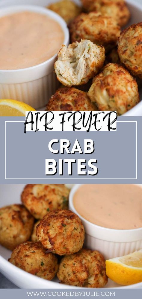 Crab Bites Recipe, Crab Cake Balls, Lump Crab Recipes, Crab Bites, Air Fryer Crab, Crab Appetizer, Lump Crab Meat, Crab Meat Recipes, Lump Crab