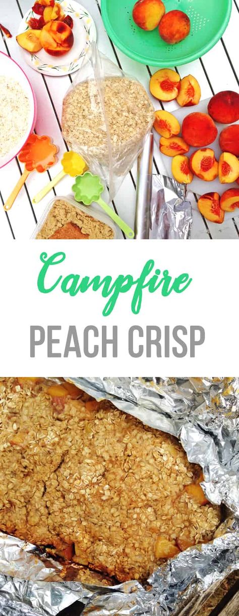 Dreamsicle Cake, Campfire Dinner Recipes, Vegetarian Camping Recipes, Camping Dessert Recipes, Campfire Dinners, Aluminum Packaging, Crisp Desserts, Campfire Recipes, Foil Pack Dinners