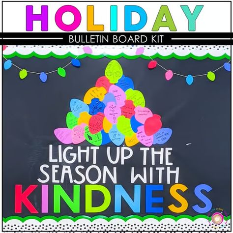 Christmas Bulletin Board | Christmas Door Decoration For the Classroom December Bulletin Boards, Kindness Bulletin Board, Holiday Bulletin Boards, Christmas Bulletin Boards, Work Bulletin Boards, Holiday Door Decorations, Christmas Classroom Door, Winter Bulletin Boards, Christmas Bulletin Board