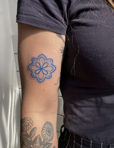 Blue Ink Tattoos, Traditional Tattoo Designs, Money Tattoo, Blue Tattoo, Hand Poked Tattoo, Poke Tattoo, Line Art Tattoos, Tattoo Illustration, Funny Tattoos