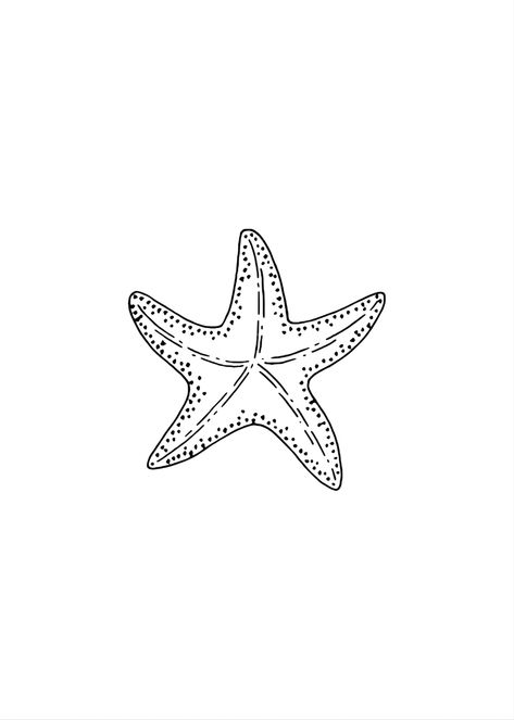 Starfish Drawing Easy, Cute Beachy Drawings, Cute Starfish Drawing, How To Draw A Starfish, Tiny Starfish Tattoo, Starfish Tattoo Small, Sea Star Tattoo, Alaska Tattoos, Beachy Drawings