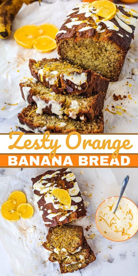 Banana Orange Bread, Orange Banana Bread, Cranberry Oatmeal Muffins, Cashew Butter Recipe, Citrus Glaze, Clean Eating Recipe, Beef Quesadillas, Oatmeal Breakfast Bars, Star Bread