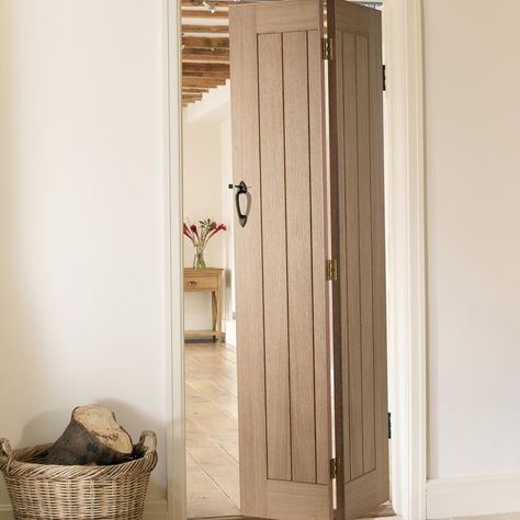 Oak Bifold Internal Doors, Bi Fold Internal Doors, Bi Fold Doors Living Room, Living Room Door Ideas, Bifold Bathroom Door Ideas, Bathroom Bifold Door, Bifold Bathroom Door, Oak Bifold Doors, Bifold Door Ideas