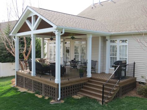 Porch and Deck - Contemporary - Deck - Charlotte - by Deckscapes Inc | Houzz Screened In Porch Decorating Ideas, Contemporary Deck, Screened Porch Designs, Patio Plans, Modern Deck, Patio Deck Designs, Porch Decorating Ideas, Covered Deck, Deck Designs Backyard