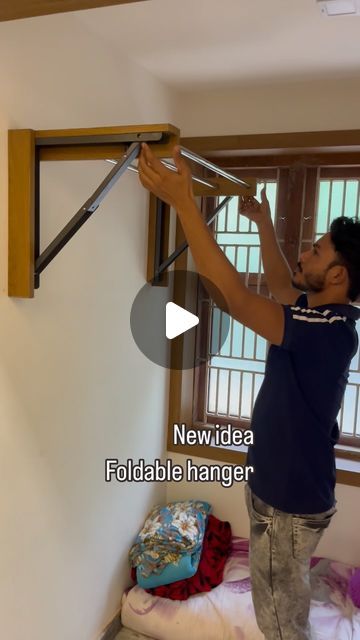 Asif ali on Instagram: "Foldable hanger……. . . . . . . . #reelsvideo #reelsinstagram #interiordesign #carpentery #carpenterwork hanger#instalike #homedecor #instadaily #insta" Foldable Hanger, Clothes Hanger Storage, Asif Ali, House Balcony, House Balcony Design, Carpenter Work, Dressing Table Design, General Ideas, Table Designs