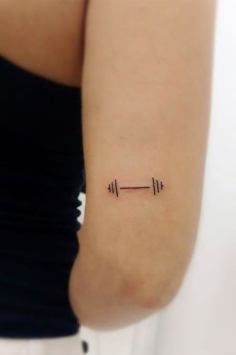 Weight Lifter Tattoo, Gym Tattoo Design, Barbell Tattoo Ideas For Women, Weight Lifting Tattoos, Powerlifting Tattoo, Dumbbell Tattoo, Gym Tattoos, Medical Tattoo, Free Tattoo Designs