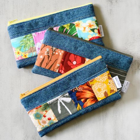 Keep all your writing essentials stylishly organized with our Peacock Taro Patchwork Pencil Cases. Featuring a beautiful peacock blue design and colorful patchwork accent, this slim zippered pouch can carry all sorts of items. Perfect for on-the-go and adding a pop of fun to your daily routine! This listing is updated regularly with available pencil cases. Shown pencil case is a sample only. Patchwork print pattern will be the same, zipper colors may vary. No two pencil cases are the same. Product Details Cotton, linen cotton 8" wide x 4" tall Interfaced for stability and structure YKK zipper Care Instructions Spot clean recommended. Hand wash cold as needed. Keep bag looking fresh with a high-heat iron and steam. Pattern Credit Pencil case design and pattern created by Vanessa Hewell of L