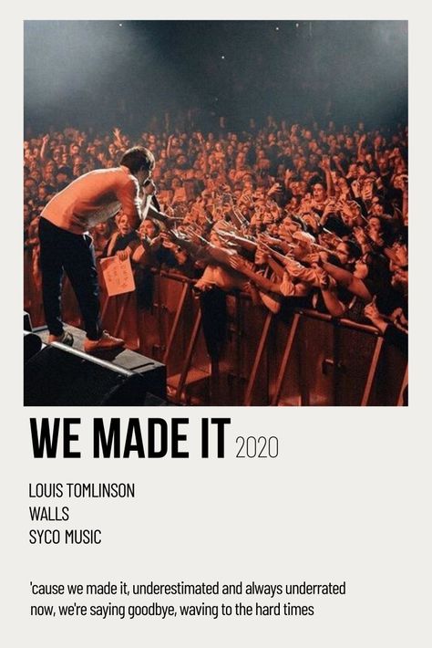 We made it aesthetic concert Louis Tomlinson Songs, It Poster, Minimalist Music, One Direction Songs, Music Poster Ideas, Music Poster Design, Movie Covers, Movie Prints, Poster Room