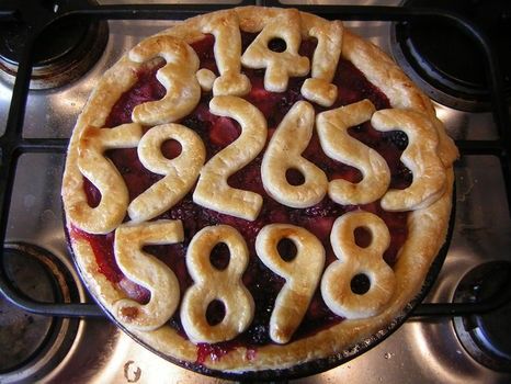 Pie. (posted on Looking for Rainbows in the Moonlight/tumblr.  Posted 27October, 2011. reblogged from llacigart) Pi Pie, Happy Pi Day, Pie Day, E Mc2, Pi Day, It Goes On, Food Humor, Om Nom, Just Desserts