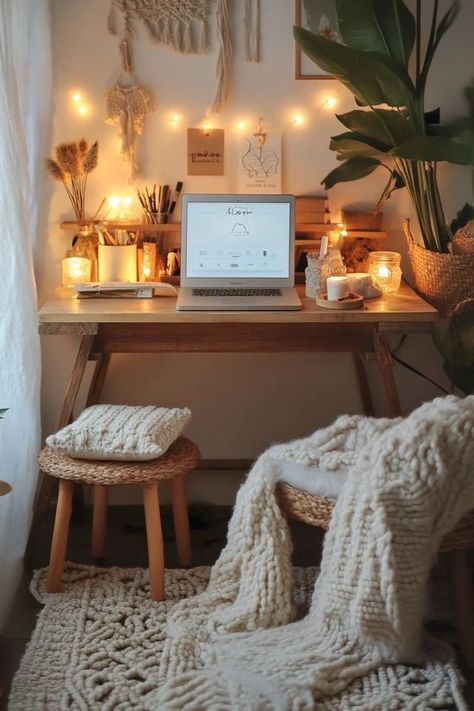 "Add warmth and comfort to your workspace with a Hygge-Inspired Home Office! 🛋️🔥 A great way to create a productive and inviting environment. ���🌿✨ #HyggeInspiration #HomeOfficeIdeas #CozyWorkSpace" Hygge Home Office, Hygge Home Inspiration, Hygge Inspiration, Wooden Couch, Cozy Workspace, Hygge Living, Cozy Hygge, Cozy Home Office, Couch Table