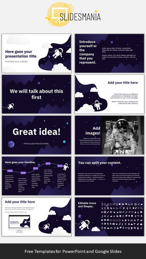 Presentation Space Design, Space Presentation Template, Space Presentation Design, Fun Presentation Ideas, Theme For Presentation, Space Presentation, Space Template, Universe Theme, Presentation Slides Design