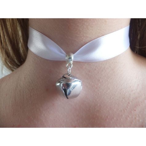 Cosplay White Ribbon & Silver Cat Bell Collar Choker Neko Outfit... ($3.49) ❤ liked on Polyvore featuring jewelry, necklaces, pictures, choker, collares, ribbon necklaces, white necklace, collar choker, white choker necklace and silver collar necklace Bell Collar Choker, Cat Bell Collar, Bell Choker, White Choker Necklace, Cat Bell, Bell Collar, Bell Necklace, Ribbon Choker Necklace, Collar With Bell