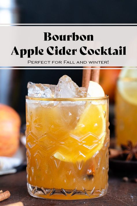 Apple Cider Bourbon Cocktail, Cider Bourbon Cocktail, Apple Cider Bourbon, Cider Cocktail Recipes, Bourbon Cider, Bourbon Apple Cider, Cider Cocktail, Lemon Juice Uses, Cider Drinks