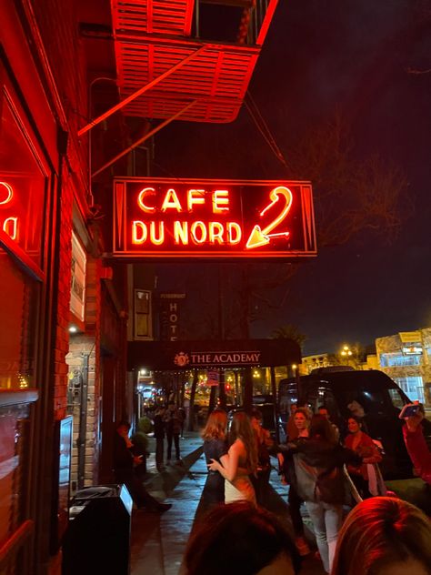 Cafe du nord San Francisco sf downtown midtown neon sign red sign cafe music show arrow sign glowing light red glowing light neon light retro sign San Francisco Cafe, Cafe Music, Arrow Sign, Red Sign, Arrow Signs, Retro Sign, Wedding Mood, Cafe Interior, Neon Lighting