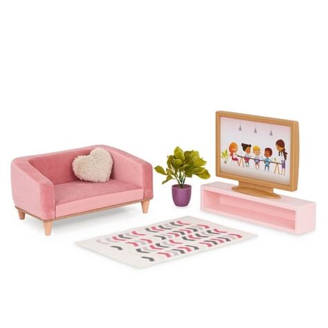 Modern Living Room Furniture Sets, Bunk Bed Accessories, Living Room Furniture Set, Dollhouse Living Room, Our Generation Dolls, Chic Living Room, Stylish Rugs, Living Room Sets Furniture, Living Room Set