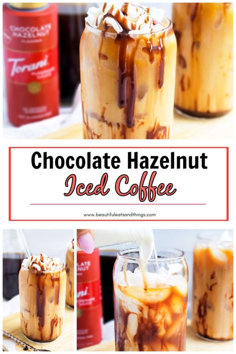 Torani Iced Coffee Recipes, Coffee Torani Recipes, Torani Coffee Recipes, Iced Coffee Recipe Torani, Starbucks Iced Coffee Drinks Hazelnut, Hazelnut Drinks Recipes, Starbucks Hazelnut Iced Coffee, Coffee With Torani Syrup, Torani Syrup Recipes Coffee