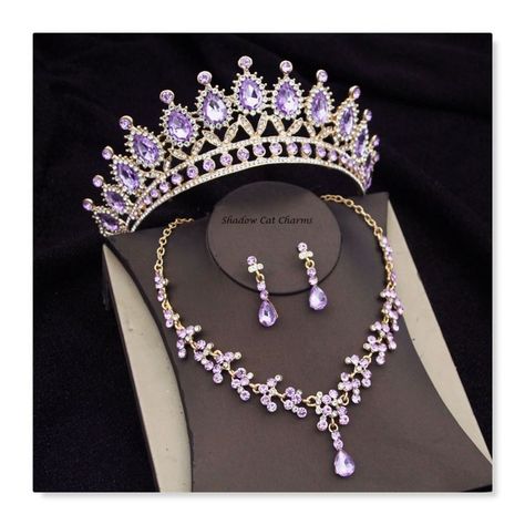 Purple Baroque Crystal Bridal Tiara Quinceanera Crown - Etsy in 2022 | Crystal bridal tiaras, Quinceanera crown, Purple and gold wedding Lavender Quinceanera Tiara, Quinceanera Themes Purple And Gold, Purple Quinceanera Jewelry, Purple Quinceanera Hair, Quince Tiaras Purple, Light Purple Quinceanera Crown, Quinceanera Tiaras Purple, Wedding Jewelry Purple, Rapunzel Quinceanera Theme Tiara