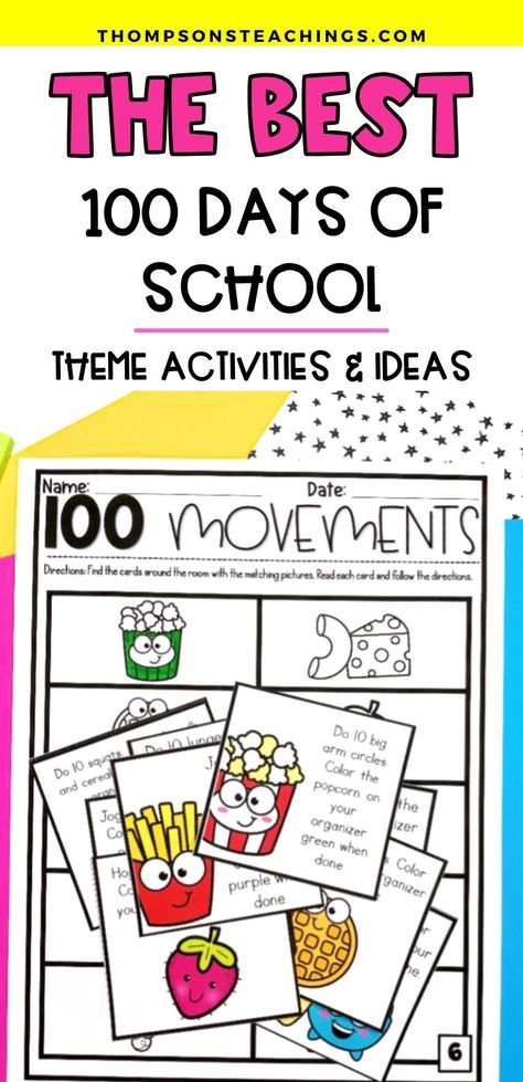 Looking for theme day ideas to make the 100th day of school extra special? We've got you covered! Explore our collection of classroom ideas that are both digital and printable, perfect for engaging kids in a day filled with fun and learning. Click here to discover more! Upper Elementary 100th Day Activities, Theme Day Ideas, Free 100th Day Of School Activities, 100 Days Of School Activities, 100th Day Games Kindergarten, 100th Day Of School Activities Kinder, Celebration Activities, 100 Exercises 100th Day Of School, Class Incentives