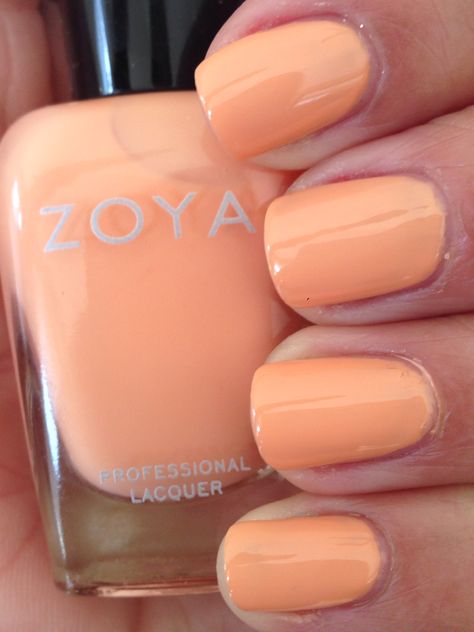 Zoya Cole Peach Colored Nails, Peach Nail Polish, Neutral Nail Color, Orange Nail Polish, April Nails, Pastel Nail Polish, Peach Nails, Zoya Nail, Zoya Nail Polish