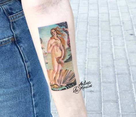 Tattoo photo - The Birth of Venus tattoo by Andrea Morales Botticelli Tattoo, The Birth Of Venus Tattoo, Birth Of Venus Tattoo, Aphrodite Tattoo, Venus Tattoo, Birth Of Venus, Sandro Botticelli, Tattoo Fails, Tatuaje A Color