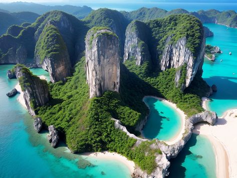 Discover Thailand's Beauty: Phi Phi Islands Phi Phi Islands Thailand, Islands Thailand, Phi Phi Islands, Inspiring Landscapes, Phi Phi Island, Phuket, Awe Inspiring, Thailand, Beauty