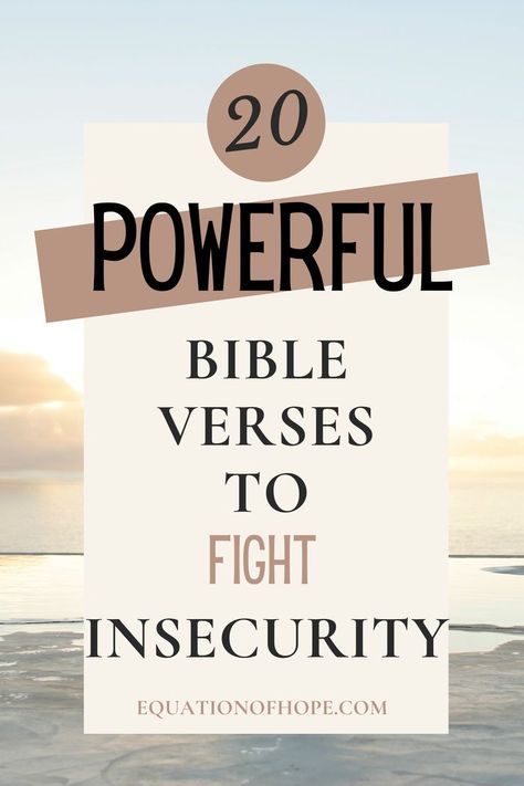 Do you fear rejection? Do you have trouble expressing your feelings to others? If you're dealing with insecurities, remember that you are not alone. Insecurity may be a giant trying to block, defeat, and destroy you. But insecurity is a giant that God is capable of stopping and eliminating from your life if you let him. Click here to read 20 powerful bible verses to fight insecurity. #powerfulbibleverses #newcreation #christianliving #christiancommunity #faithjourney Your Opinion Doesn't Matter, Overcoming Insecurity, Dealing With Insecurity, Bible Verses For Women, Powerful Scriptures, Bible Challenge, Girls Group, Powerful Bible Verses, Bible Passages