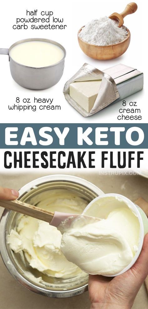 Keto Cream Cheese Dessert, Keto Cheesecake Fluff, Easy Keto Desserts, Cheesecake Fluff, Easy Keto Dessert, Keto Whipped Cream, Low Carb Desserts Easy, Keto Cream Cheese, Low Carb Low Fat Recipes