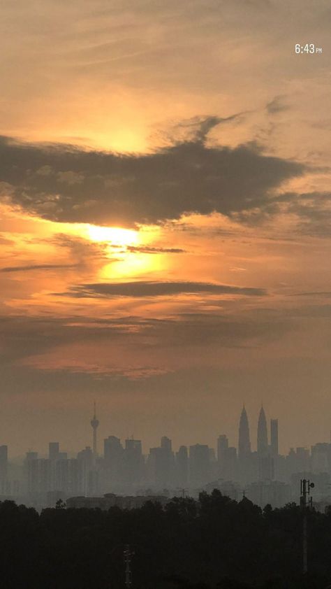 sunset Kuala Lumpur City, Sky Pictures, Sunset Wallpaper, Sunset Sky, City Aesthetic, Instagram Highlight Icons, Sky Aesthetic, Kuala Lumpur, Album Covers