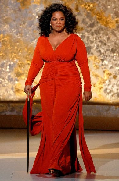 Oprah with a cane Oprah Style, Orange Evening Dresses, Dark Autumn, Kelly Brook, Kate Winslet, Oprah Winfrey, Curvy Girl Fashion, Curvy Fashion, Plus Size Dresses