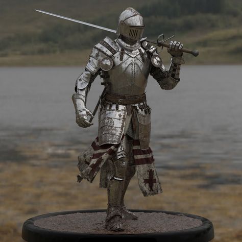 ArtStation - Medieval Knights Models - Crowd - Turntable video., David Munoz Velazquez Medieval Knights, Historical Armor, Armadura Medieval, 다크 판타지, Knight Art, Knight Armor, Arm Armor, Medieval Knight, Medieval Armor