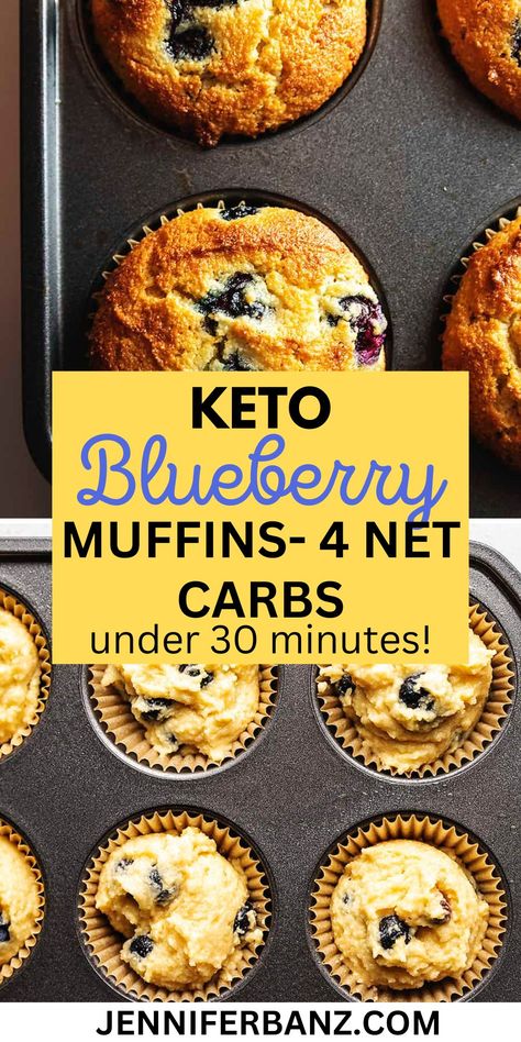 Lemon Yogurt Muffins, Low Carb Blueberry Muffins, Muffin Allo Yogurt, Breakfast Blueberry, Dolce Poche Calorie, Keto Blueberry Muffins, Desayuno Keto, Keto Blueberry, Healthy Blueberry Muffins