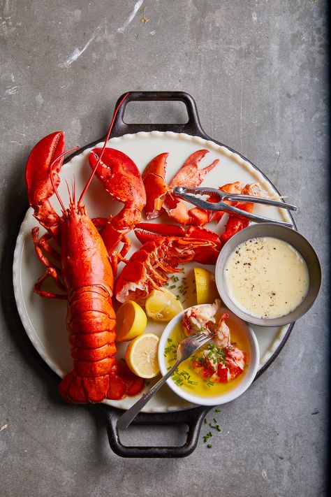 This classic boiled lobster recipe is a delicious way to celebrate a special occasion or impress your dinner guests. Don't be intimidated by cooking whole lobster- this easy seafood recipe only takes 30 minutes! #recipes #recipeideas #howtocooklobster #bhg Boil Lobster Tail, Cook Lobster, Lobster Roll Recipes, Frozen Lobster, Creamy Mustard Sauce, Lobster Recipes Tail, Live Lobster, Lobster Mac And Cheese, Crab Boil