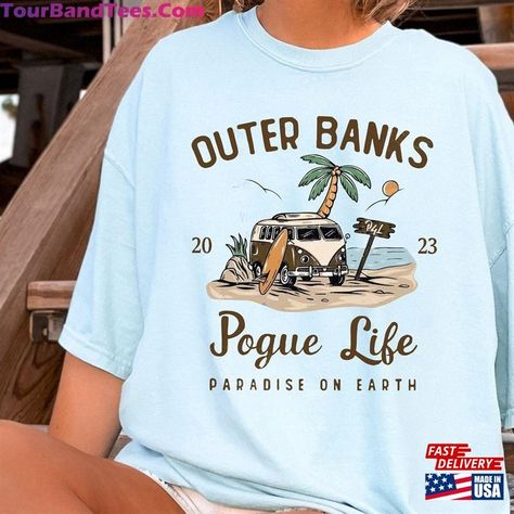 Outer Banks Shirt Obx T-Shirt Paradise On Earth Classic Hoodie Check more at https://tourbandtees.com/product/outer-banks-shirt-obx-t-shirt-paradise-on-earth-classic-hoodie/ Obx Shirts, Obx Merch, Outer Banks Paradise On Earth, Outer Banks Shirt, Birthday 10, The Pogues, Pretty Shirts, T Shorts, 12th Birthday