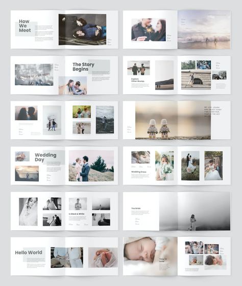 A5 Minimalist Photobook Design Template. 30 Pages InDesign Document Indesign Photobook Templates, Photo Album Minimalist, Photo Documentation Layout, Photo Album Layout Design Templates, Layout Design Photobook, Digital Photo Album Design, Album Template Layout, Minimalist Book Layout, Album Pages Design