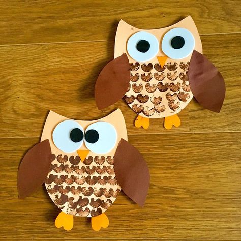 Preschool Owl Art Projects, Owl Art For Preschoolers, Owl Craft Ideas, Owls Preschool Crafts, Owls Eyfs Activities, Owl Art And Craft, Owl Babies Craft, Owls Crafts For Preschoolers, Owl Projects For Preschool