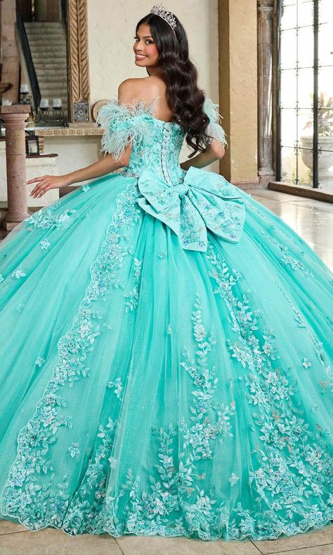 Turquoise Sweet 16 Dress, Teal Dress Sweet 16, Salmon Quinceanera Dresses, Under The Sea Quinceanera Dress, Cyan Quinceanera Dresses, Aqua Quince Dress, Light Teal Quinceanera Dresses, Quinceanera Dresses Turquoise, Teal Quince Dress