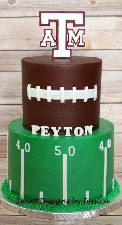 Football Cake Lsu Football Party, Football Birthday Party Ideas, Football Themed Cakes, Football Birthday Cake, Football Theme Party, Sport Cakes, Football Birthday Party, Football Cake, Football Birthday