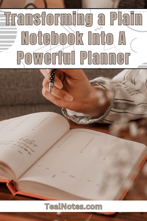 Turn Notebook Into Planner, Notebook Into Planner, Diy Daily Planner Notebook Ideas, Using A Planner Effectively, Plan Notebook Ideas, Planner Diy Notebook, Diy Planner Notebook Layout Free Printables, How To Make A Planner Out Of A Notebook, Planner Astethic