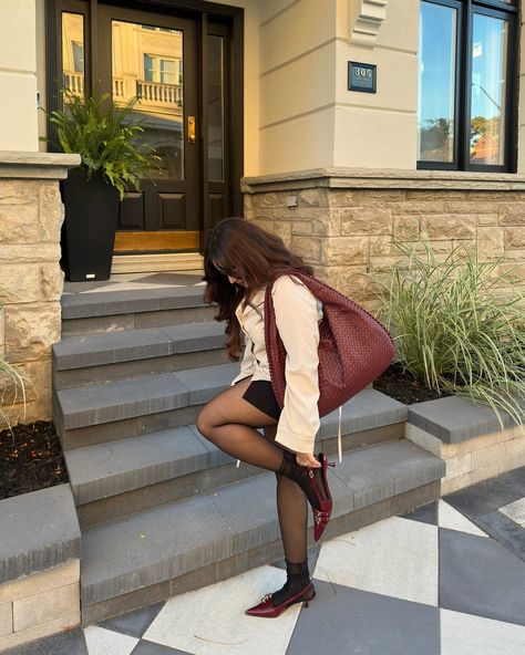 cherry cola red all season long🍒♥️ . . Shoes and bag from @larosastyle_official Use my code GLORIA23 for 23% off your purchase or shop the link in my bio🔗 Tights always from @threads.co 🫶🏼 . . . . . effortless chic, fall outfit inspo 2024, academia style, trendy outfit 2024, preppy style, Scandinavian streetstyle, streetstyle, casual style, streetstyle outfit, pinterest feed, burgundy heels, bottega tote dupe, pinterest photo, Pinterest aesthetic, casual outfit, Copenhagen style, content cre... Burgundy Bag Outfit Winter, Burgundy Kitten Heels Outfit, Cherry Red Autumn Outfits, Cherry Red Boots Fall, Cherry Red Bag Outfit, Burgundy Heels Outfit, Trendy Burgundy On-the-go Bag, Red Bag Outfit, Kitten Heels Outfit