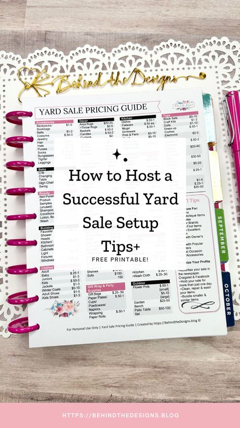 How to Host a Successful Yard Sale + Pricing Guide Printable Yard Sale Printables, Yard Sale Pricing Guide, Garage Sale Pricing Guide, Yard Sale Hacks, Yard Sale Organization, Garage Sale Tips, Yard Sale Signs, Yard Sale Pricing, Venezuelan Food