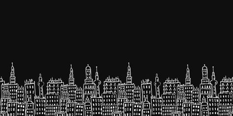 Black horizontal seamless pattern with city buildings. black and white background Horizontal Black And White Aesthetic, Black Ipad Wallpaper Aesthetic Horizontal, Black Wallpaper Ipad Horizontal, Black Aesthetic Horizontal, Black Aesthetic Wallpaper Horizontal, Horizontal Background Aesthetic, Black And White Wallpaper Desktop, Academia Songs, Ipad Wallpaper Aesthetic Horizontal Simple