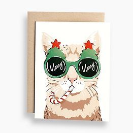 Christmas Cards Drawing, Merry Christmas Cat, Greeting Card Box, Christmas Card Art, Homemade Christmas Cards, Cat Holidays, Watercolor Christmas Cards, Funny Christmas Cards, Diy Christmas Cards