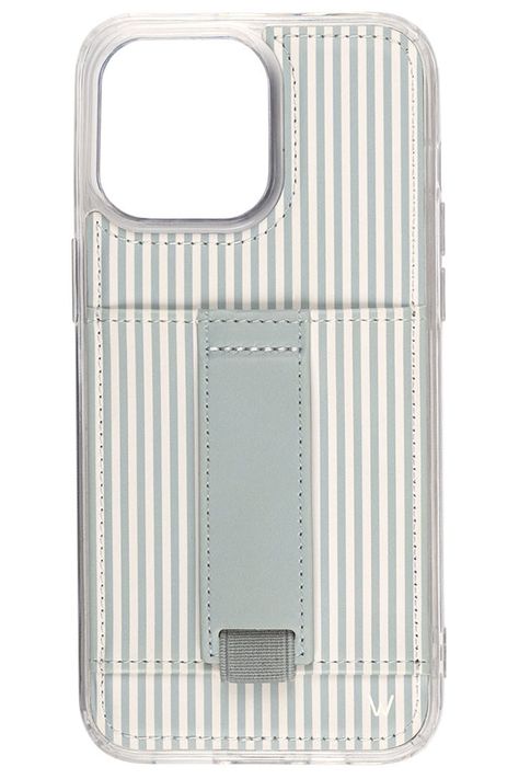 Cloud 9 by Brooklyn & Bailey Case Design: Blue and white pinstripe Finger Strap Color: Solid light blue Case Features:- Comfortable finger loop that can be used with either hand- Wallet pouch that is designed to fit 2 cards (as it breaks in, more cards can be added)- Adjustable kickstand to prop up your phone- Vegan leather material- Shock-absorbing inner pad Disclaimer: The camera lens on the Samsung S23 phone model is elongated and the phone is compact enough that a card placed in the wallet w Walli Cases, Brooklyn And Bailey, Door Signs Diy, Trendy Phone Cases, Blue Cases, Phone Stuff, Wallet Pouch, Camera Strap, Cloud 9