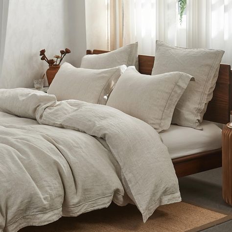 PRICES MAY VARY. 【California King Size & Package Including】Simple &Opulence bring you a luxurious 3 Pieces linen bedding set:1 duvet cover (104" x 98"),2 pillow shams (20"x 36"). Note: Duvet insert and pillows are not included.▲TIP:Each set has two spare buttons, don’t worry about losing the button. ▲Matching Euro Sham Cover : If You Need Extra Euro Sham Covers, Pls Search:B087FBK224. 【Material Advantages】Made of European Flax Fabric with Stone Washed,160 g/m2. Flax fibers possess breathability, Farmhouse Comforter, Unique Duvet Covers, Washed Linen Duvet Cover, Boho Duvet Cover, Boho Duvet, Linen Duvet Cover, Linen Sheet Sets, Farmhouse Bedding, Pretty Decor