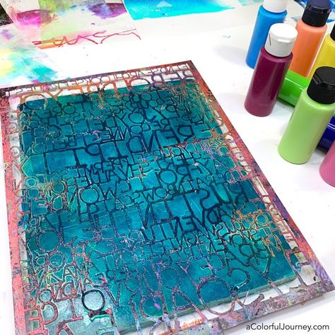 What can you do when you want colorful fabric that's uniquely yours? Print it on a gel plate! That's how I made the colorful fabric that I turned into protective face masks. #gelprinting #stencilGirl Gelli Printing Techniques, Gelli Printing Art, Gelli Plate Art, Gel Printing, Fabric Painting Techniques, Gel Plate, Gelli Plate Printing, Printing Fabric, Colorful Fabric