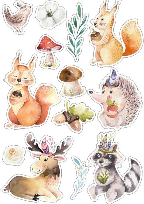 Homemade Stickers, Printable Animals, Tumblr Stickers, Stickers Printable, Album Scrapbooking, Bullet Journal Stickers, Printable Planner Stickers, Digi Stamps, E Card