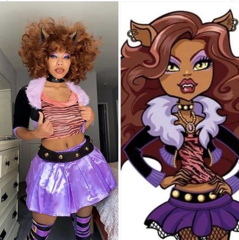 Clawdeen Cosplay, Costumes For Black Women, Monster High Halloween Costumes, Monster High Halloween, Monster High Cosplay, Monster High Costume, Character Halloween Costumes, Pretty Halloween Costumes, Easy Cosplay