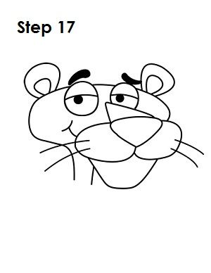 How to Draw Pink Panther Step 17 Pink Panther Drawing Easy, Pink Panther Coloring Pages, How To Draw Pink Panther Step By Step, Pink Panther Character Design, Pink Panther Sketch, Pink Panther Drawing, Pink Panter Drawings, Draw Pink Panther, Pink Panther Illustration