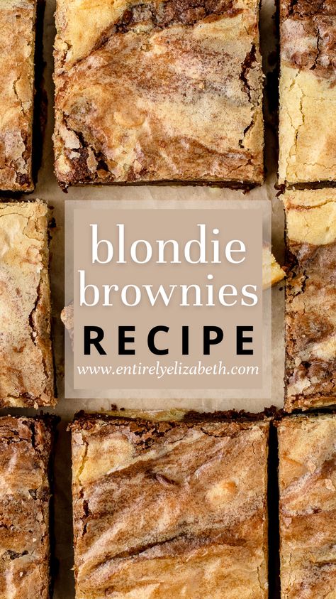 Homemade Blonde Brownies, Brownie Blondie Swirl Recipes, Homemade Blondies Recipe, Brownie Blondies Recipe, Marble Brownies Recipe, Brownies And Blondies Recipes, Black And White Brownies, Brownie Blondie Recipes, Blondies Brownies Recipe